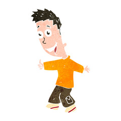 retro cartoon laughing boy