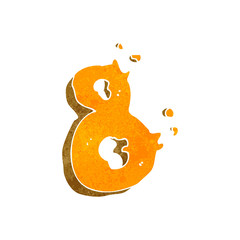 retro cartoon number eight