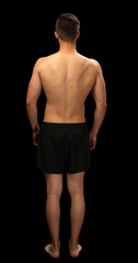 Fototapeta premium Muscle young man on dark background