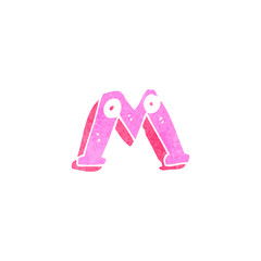 retro cartoon letter m