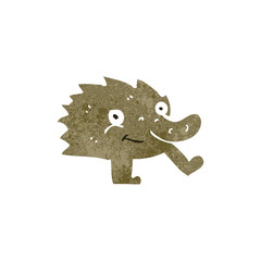 retro cartoon funny little monster