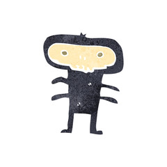 retro cartoon spooky little monster