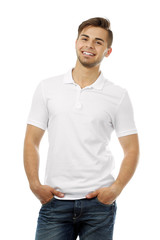 Fototapeta premium Handsome young man isolated on white