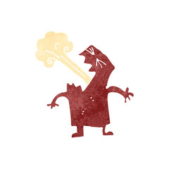 retro cartoon exhaling man