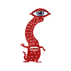 retro cartoon alien monster