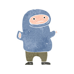 retro cartoon boy in hooded top
