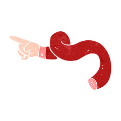 pointing hand sign retro cartoon