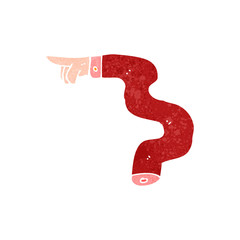 pointing hand sign retro cartoon