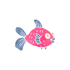 retro cartoon pink fish