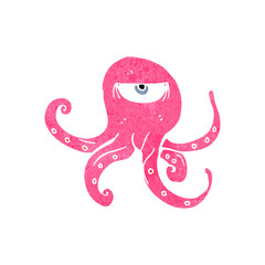 retro cartoon octopus