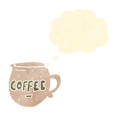 retro cartoon coffee cup