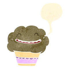 retro cartoon cupcake