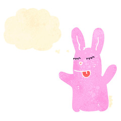retro cartoon pink rabbit