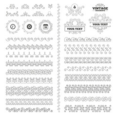 Business signs. Calendar and USD money bag icons