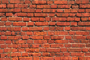 texture of the old red brick wall