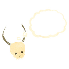 cartoon horned skull