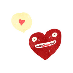 grinning love heart cartoon