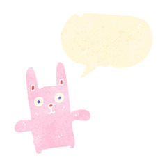 retro cartoon little pink rabbit