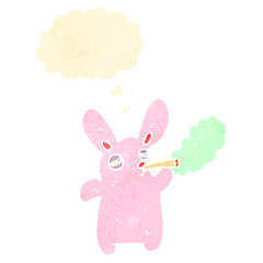cartoon rabbit smoking marijuana cigarette