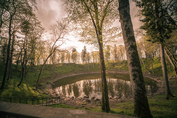 Evening view on the Kaali meteorite crater