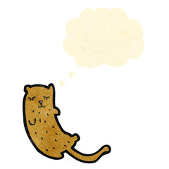 cartoon cat with thought bubble