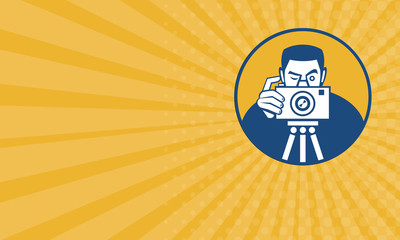 Photographer With Camera Retro