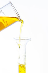 Test tubes and pipette drop, Laboratory Glassware for research