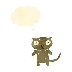 funny cartoon cat with thought bubble
