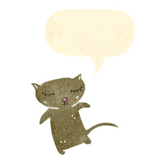 cartoon cat with speech bubble