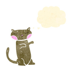 funny cartoon cat with thought bubble