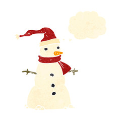 retro cartoon snowman