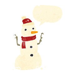 retro cartoon snowman