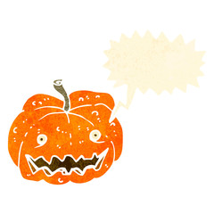 retro cartoon spooky pumpkin