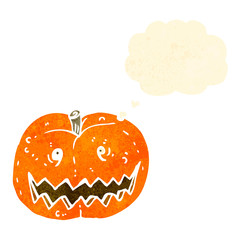 retro cartoon spooky pumpkin