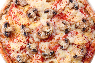 Obraz na płótnie Canvas Tasty pizza with vegetables close up