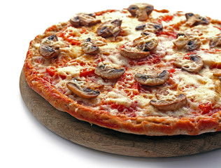 Tasty pizza with vegetables isolated on white