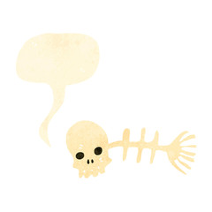 retro cartoon skeleton