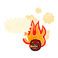 cartoon burning face symbol