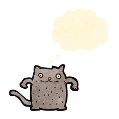 funny cartoon cat with thought bubble