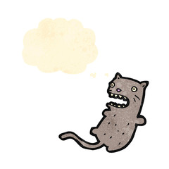 funny cartoon cat with thought bubble