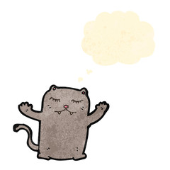 funny cartoon cat with thought bubble