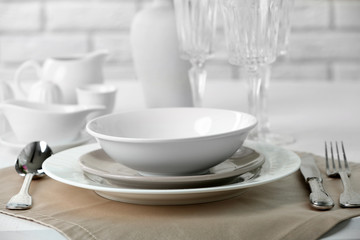 Beautiful table setting close up