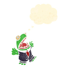 retro cartoon frog in suit