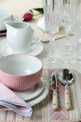 Beautiful table setting close up