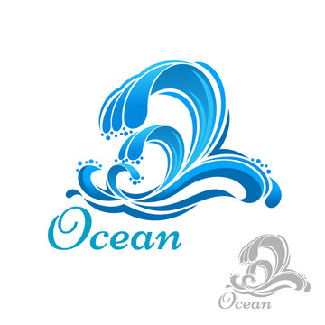 Sea wave or surf symbol