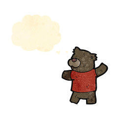 cartoon teddy bear with thought bubble