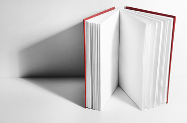 Blank book on white background