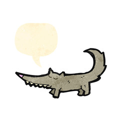 cartoon wolf with speech bubble