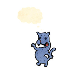 cartoon cat with thought bubble