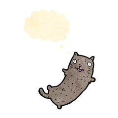 cartoon cat with thought bubble